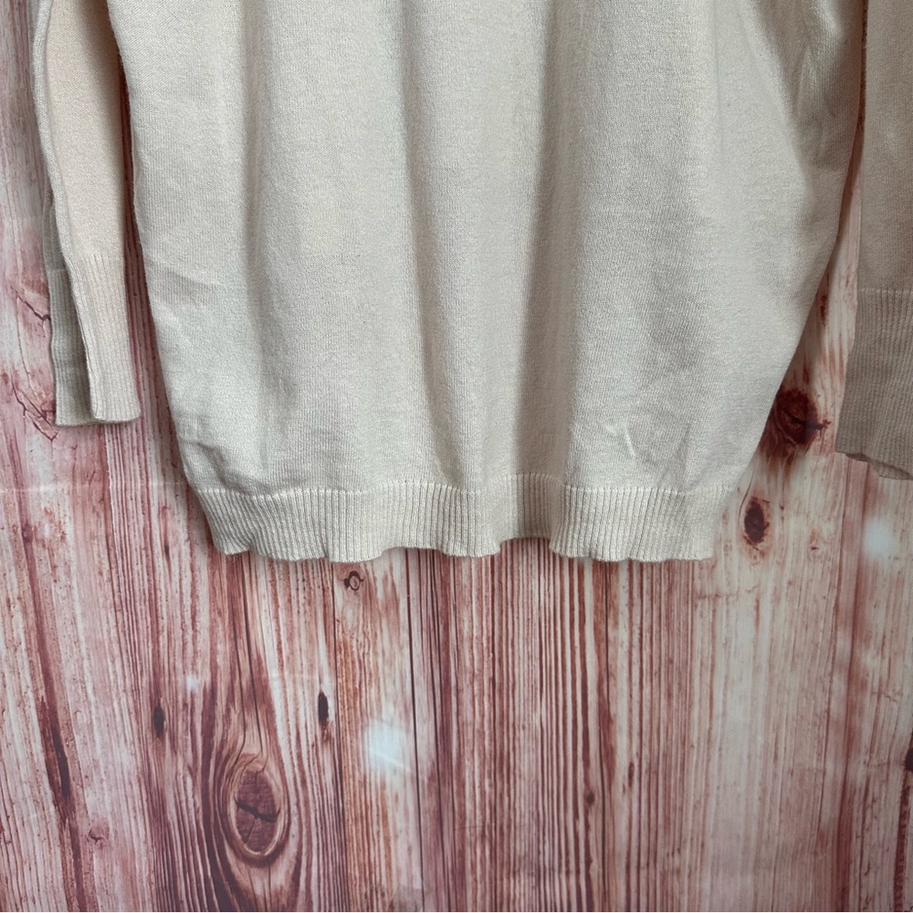Central Park West Revolve Distressed Ripped V-neck Sweater Cream XS - Picture 14 of 16